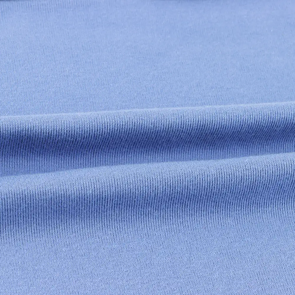 China Fabric for Crop Top,Hoodie,Tank Top Rib Knit Fabric Cotton Spandex Blue color buy from China wholesaler bulk order at wholesale price free worldwide shipping Alibaba