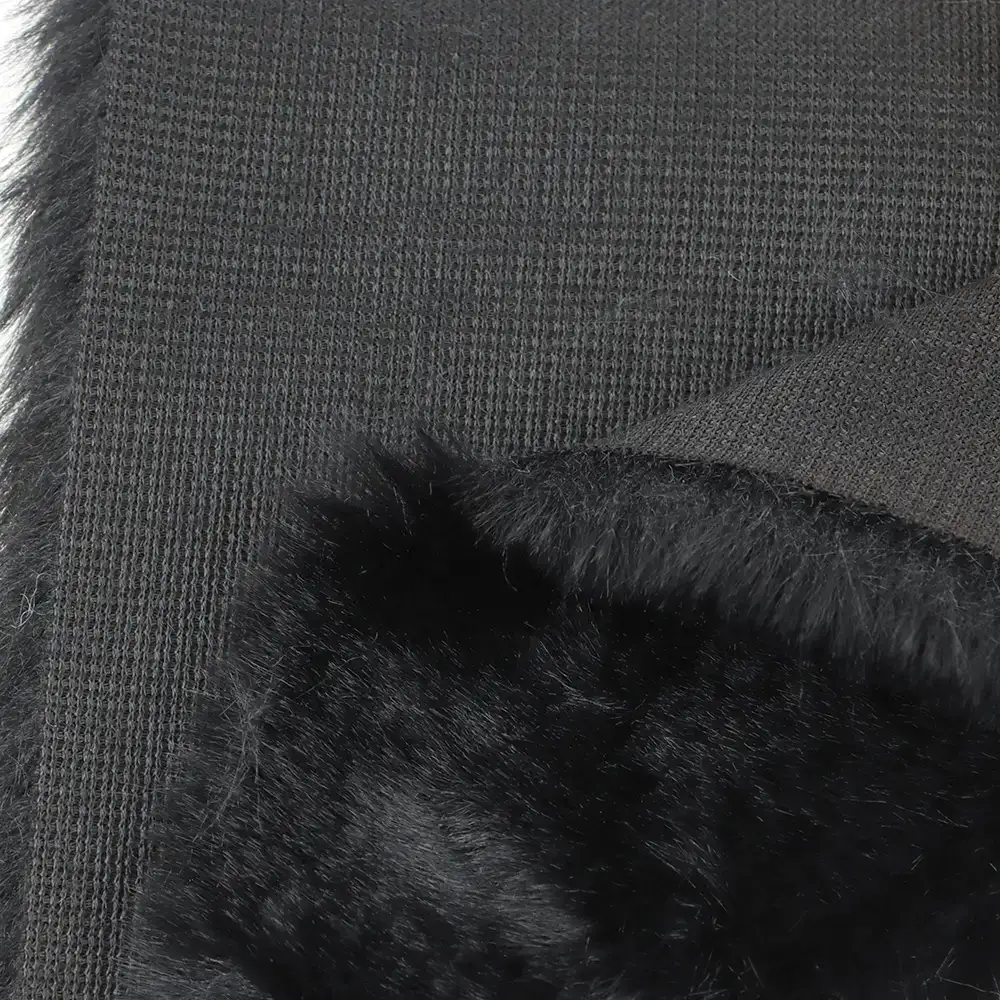 China Fabric for Hoodie,Sweatshirt,Jacket Fake Fur Knit Fabric Polyester Black color buy from China wholesaler bulk order at wholesale price free worldwide shipping Alibaba