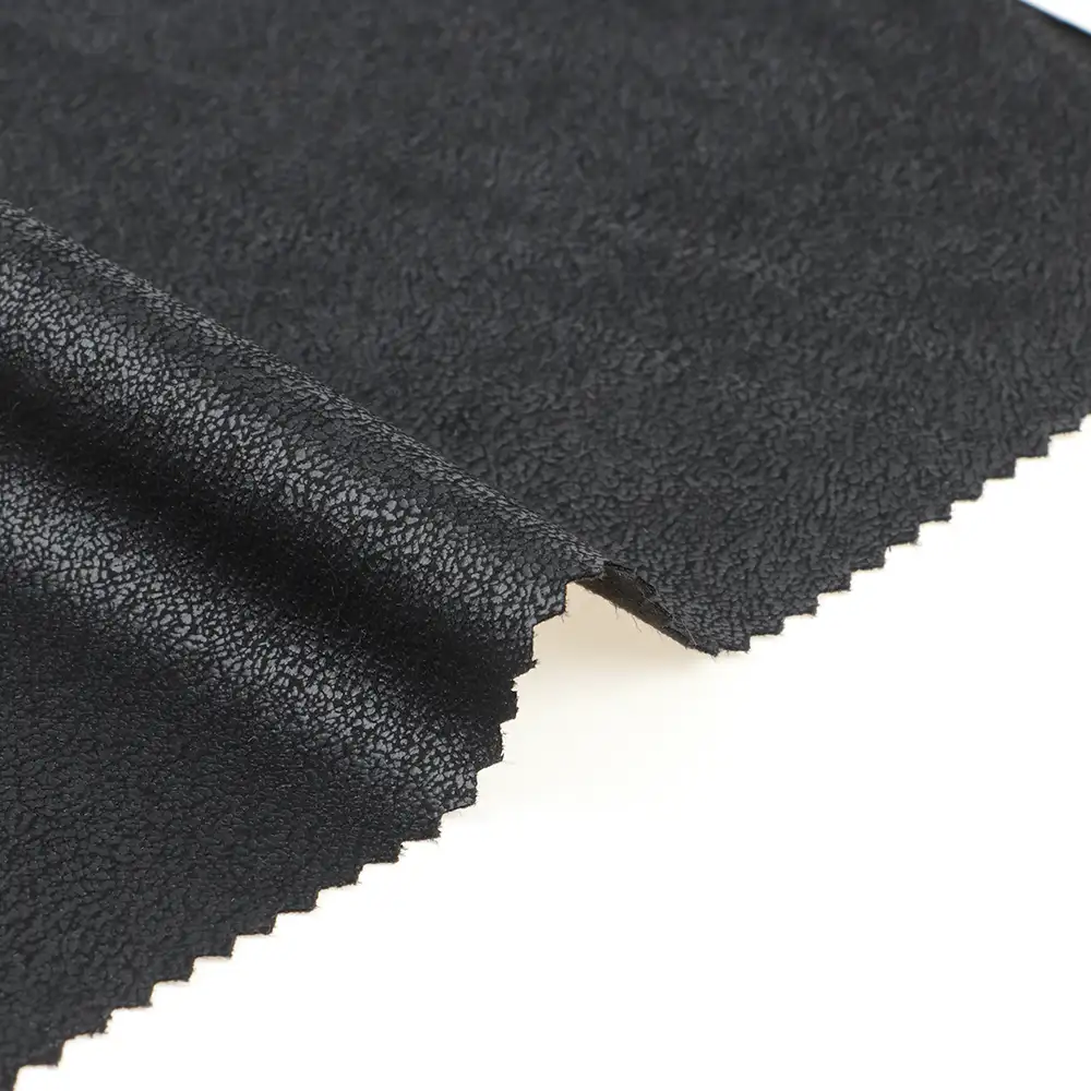 China Fabric for Jacket,Pants,Blazer Weft Suede Knit Fabric Polyester Black color buy from China wholesaler bulk order at wholesale price free worldwide shipping Alibaba