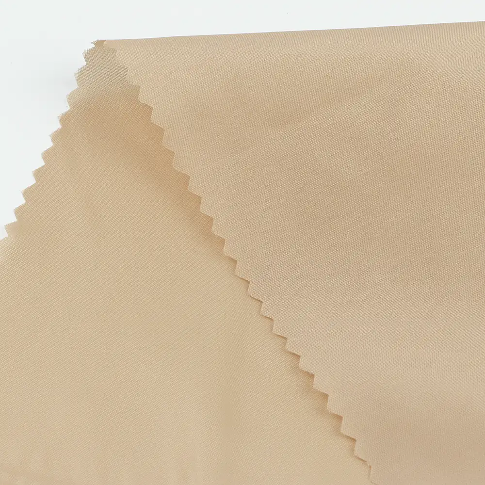 China Fabric for Trench Coat Polyester Taffeta Synthetic Woven Fabric Polyester Khaki color buy from China wholesaler bulk order at wholesale price free worldwide shipping Alibaba