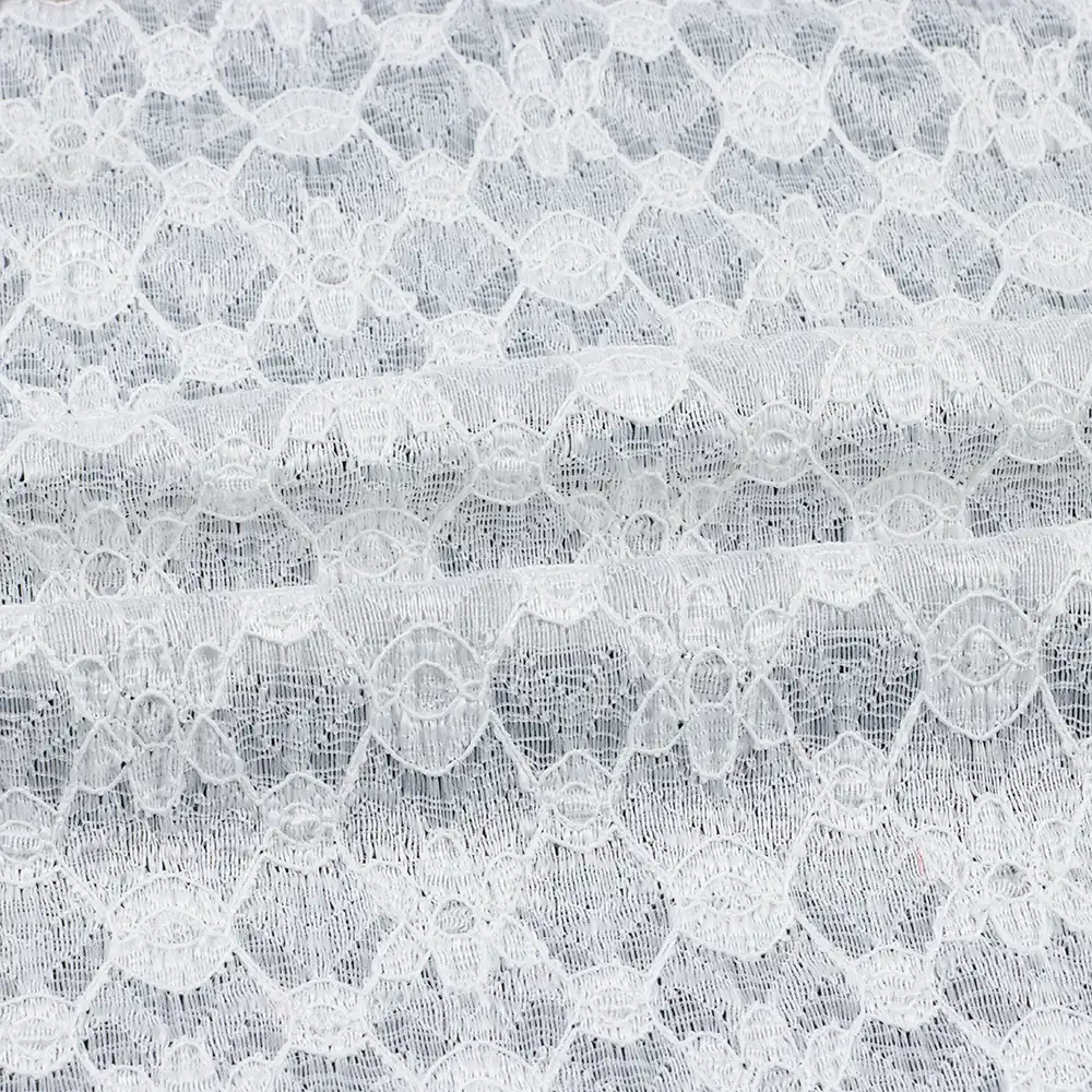 China Fabric for Lingerie,Blouse,Dress Lace Knit Fabric Polyester Spandex White color buy from China wholesaler bulk order at wholesale price free worldwide shipping Alibaba