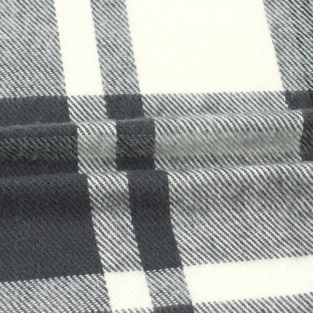 China Fabric  Cotton YD Flannel Natural Woven Fabric Polyester Grey and White color buy from China wholesaler bulk order at wholesale price free worldwide shipping Alibaba