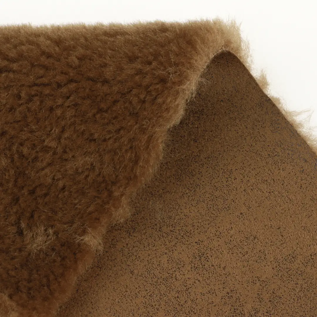 China Fabric  Weft Suede Knit Fabric Polyester Brown、Black color buy from China wholesaler bulk order at wholesale price free worldwide shipping Alibaba