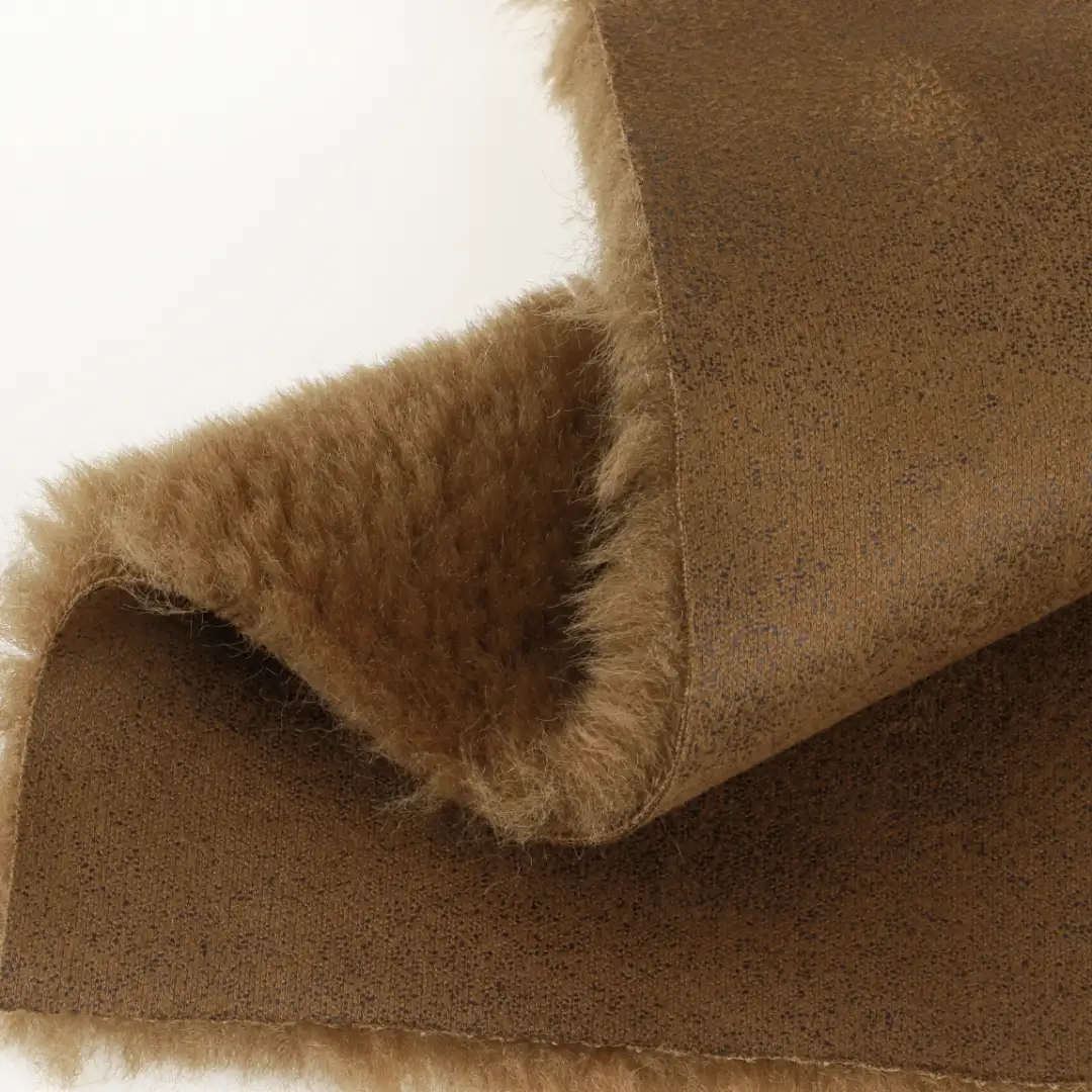 China Fabric  Weft Suede Knit Fabric Polyester Brown、Black color buy from China wholesaler bulk order at wholesale price free worldwide shipping Alibaba