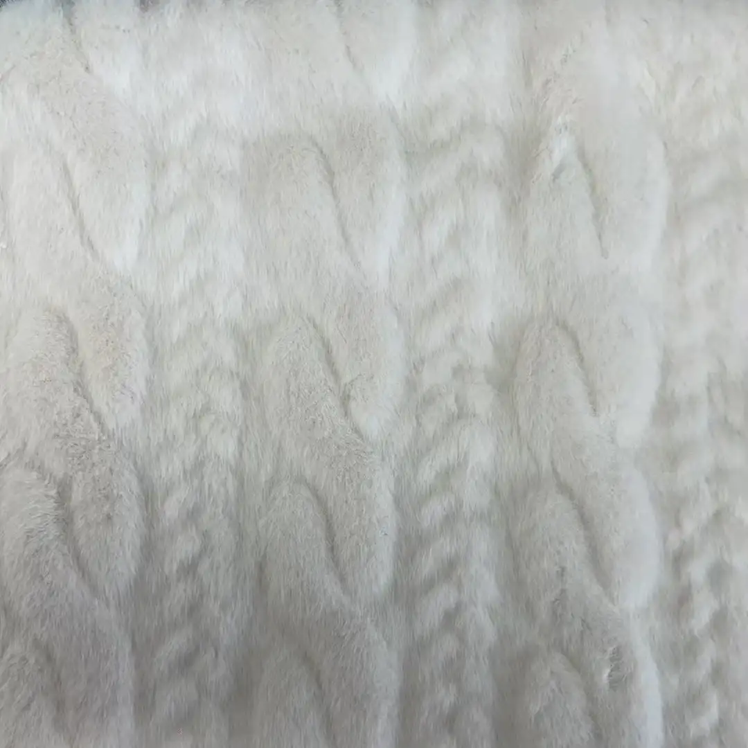 China Fabric  Fake Fur Knit Fabric Polyester Off-white color buy from China wholesaler bulk order at wholesale price free worldwide shipping Alibaba