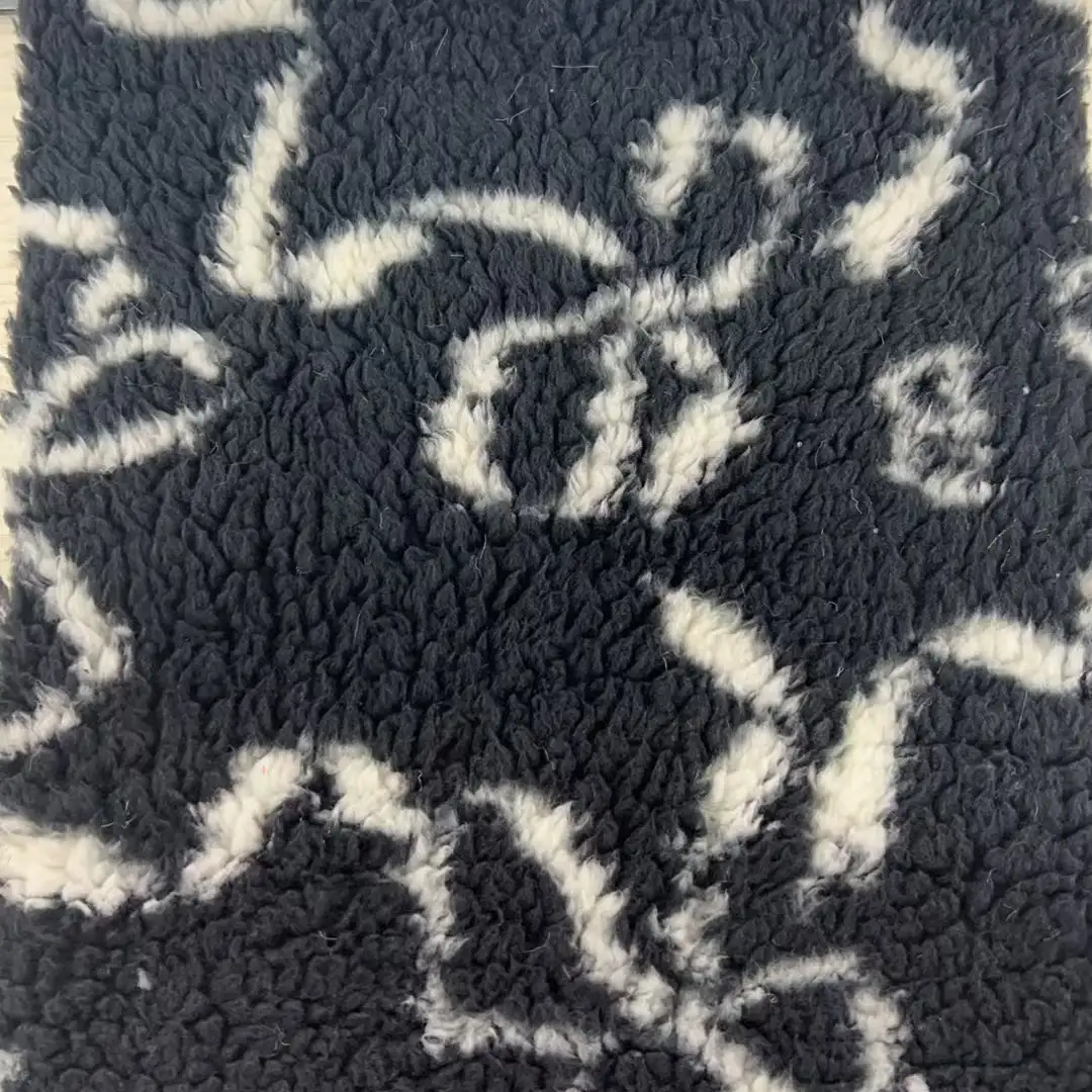 China Fabric  Fleece Knit Fabric Polyester Black and White color buy from China wholesaler bulk order at wholesale price free worldwide shipping Alibaba