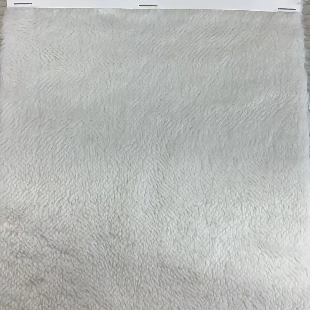 China Fabric  Fleece Knit Fabric Recycled Polyester Off-white color buy from China wholesaler bulk order at wholesale price free worldwide shipping Alibaba