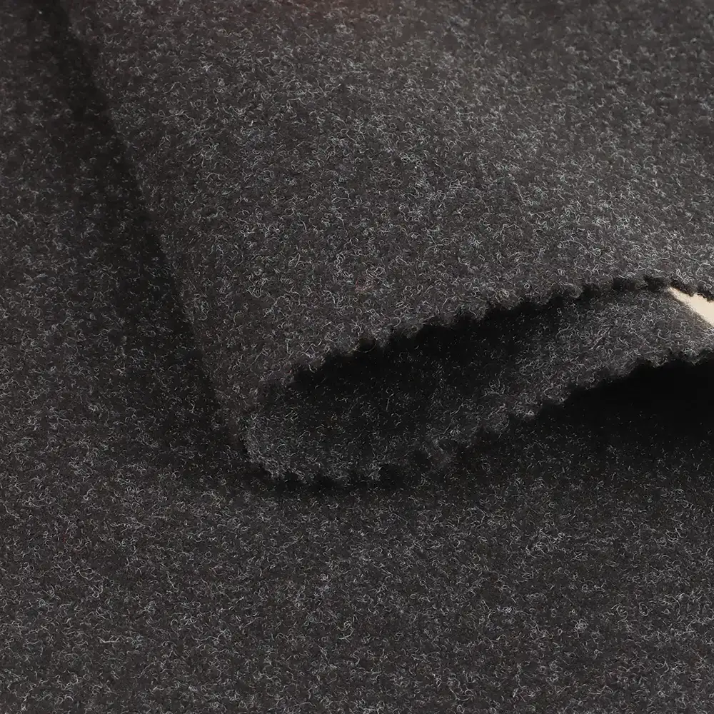 China Fabric for Blazer,Skirt,Hoodie Knit Woolen Fabric Woolen Polyester black color buy from China wholesaler bulk order at wholesale price free worldwide shipping Alibaba