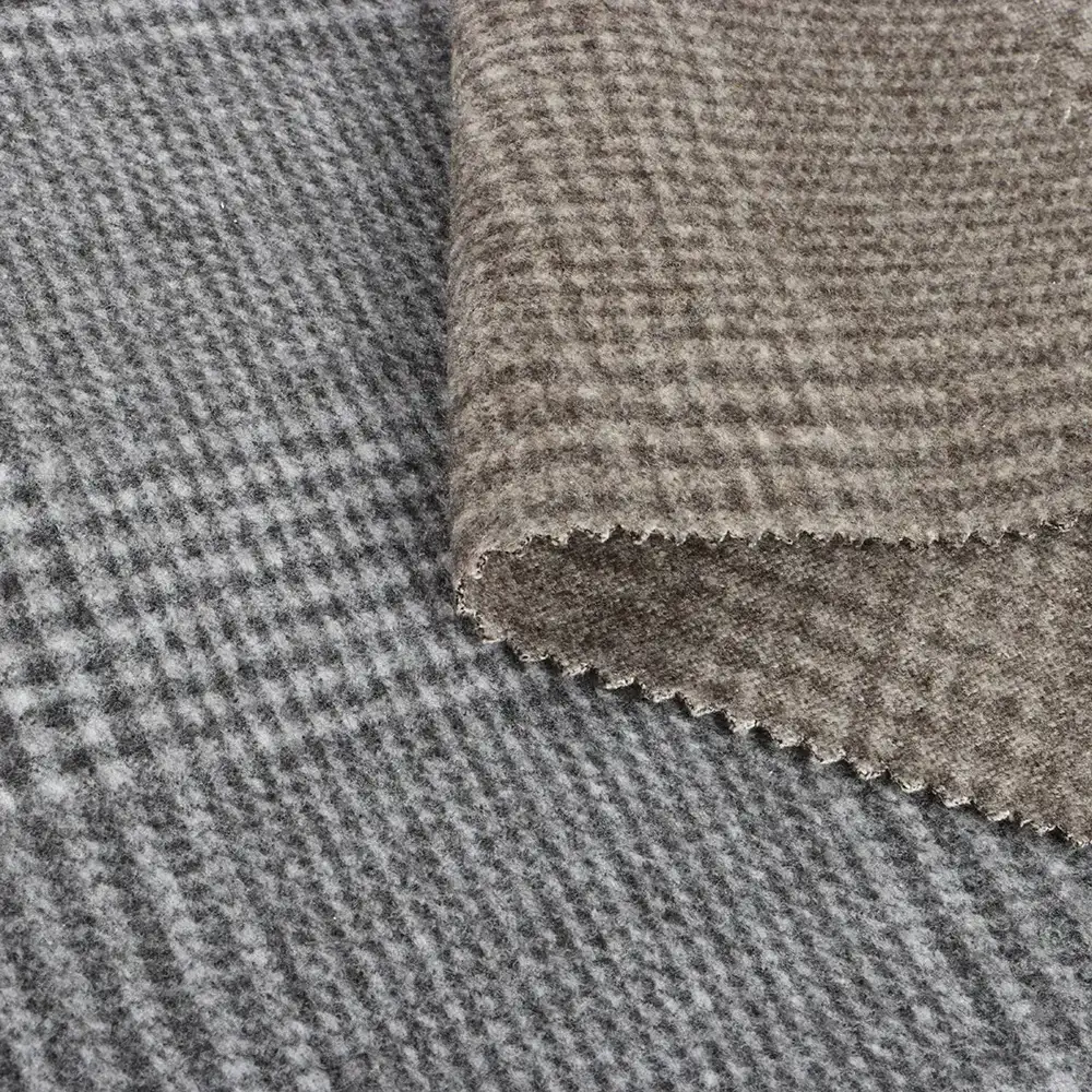 China Fabric for Blazer,Skirt,Hoodie Knit Woolen Fabric Woolen Polyester brown color buy from China wholesaler bulk order at wholesale price free worldwide shipping Alibaba