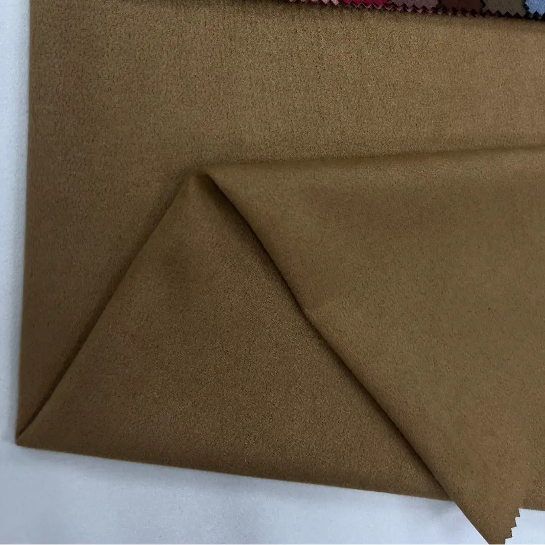 China Fabric  Weft Suede Knit Fabric 浅棕 color buy in China wholesaler bulk order at wholesale price free worldwide shipping Alibaba