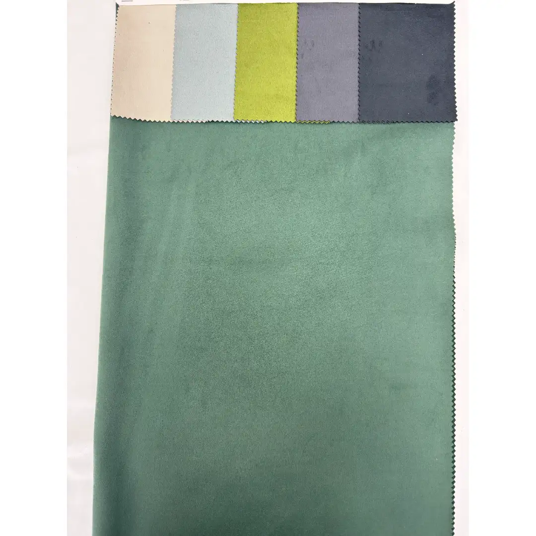 China Fabric  Weft Suede Knit Fabric Polyester Elastane 富贵绿 color buy from China wholesaler bulk order at wholesale price free worldwide shipping Alibaba