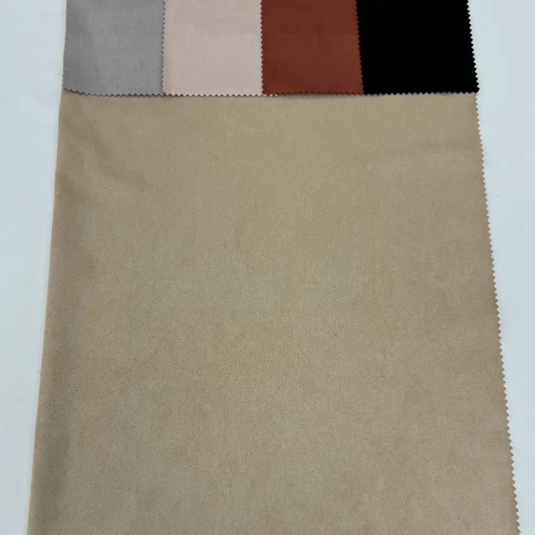 China Fabric  Warp Suede Knit Fabric Polyester Elastane 红驼 color buy from China wholesaler bulk order at wholesale price free worldwide shipping Alibaba