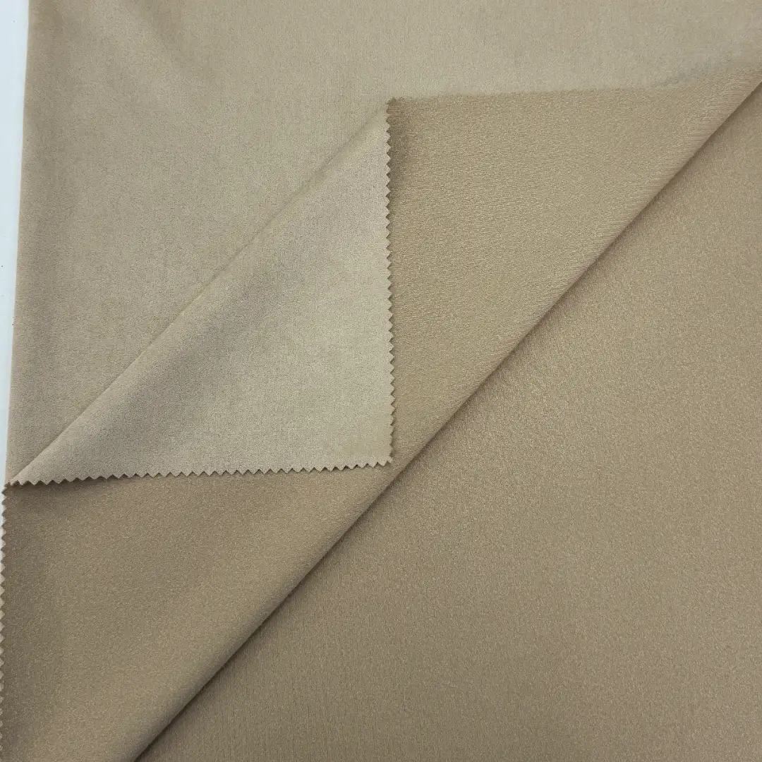 China Fabric  Warp Suede Knit Fabric Polyester Elastane 红驼 color buy from China wholesaler bulk order at wholesale price free worldwide shipping Alibaba