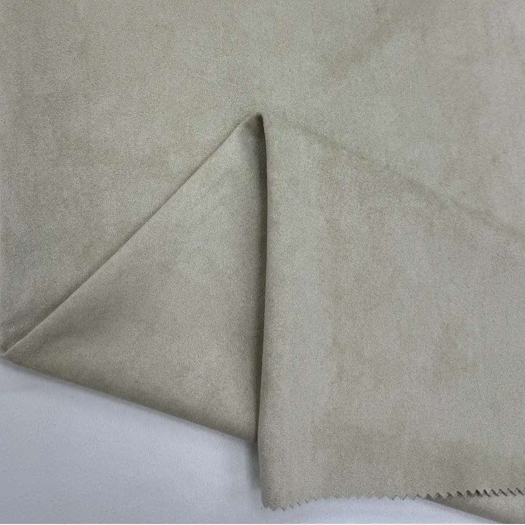 China Fabric  Warp Suede Knit Fabric Polyester 米色 color buy from China wholesaler bulk order at wholesale price free worldwide shipping Alibaba