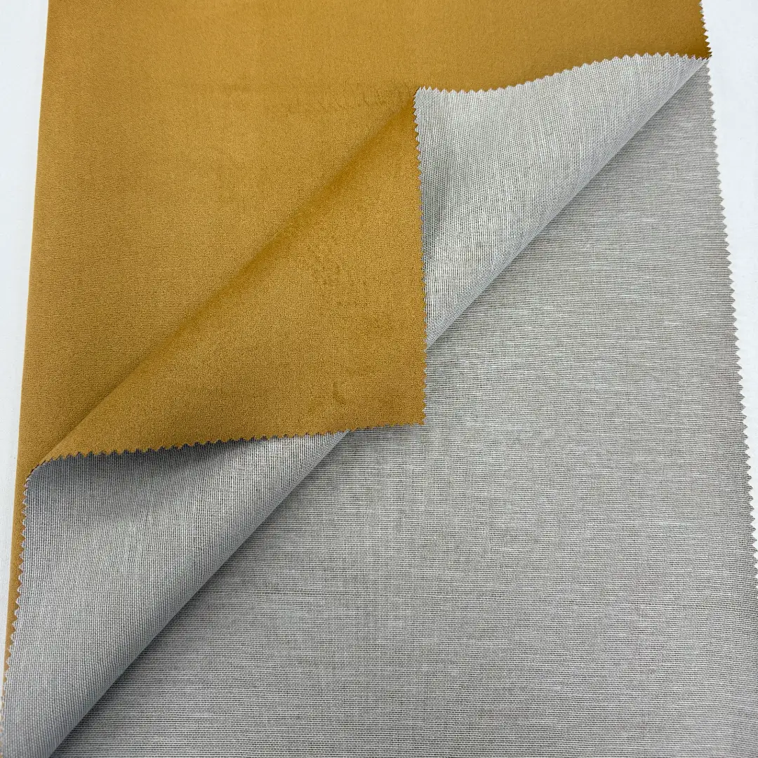 China Fabric  Warp Suede Knit Fabric Polyester 浅棕 color buy from China wholesaler bulk order at wholesale price free worldwide shipping Alibaba