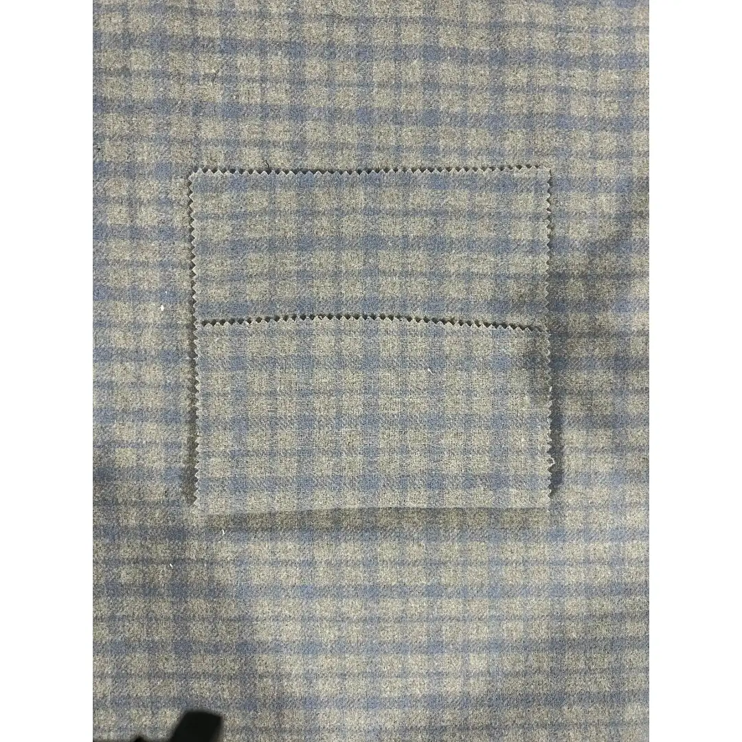 China Fabric  Woolen Tweed Woolen Polyester 灰蓝灰格 color buy from China wholesaler bulk order at wholesale price free worldwide shipping Alibaba