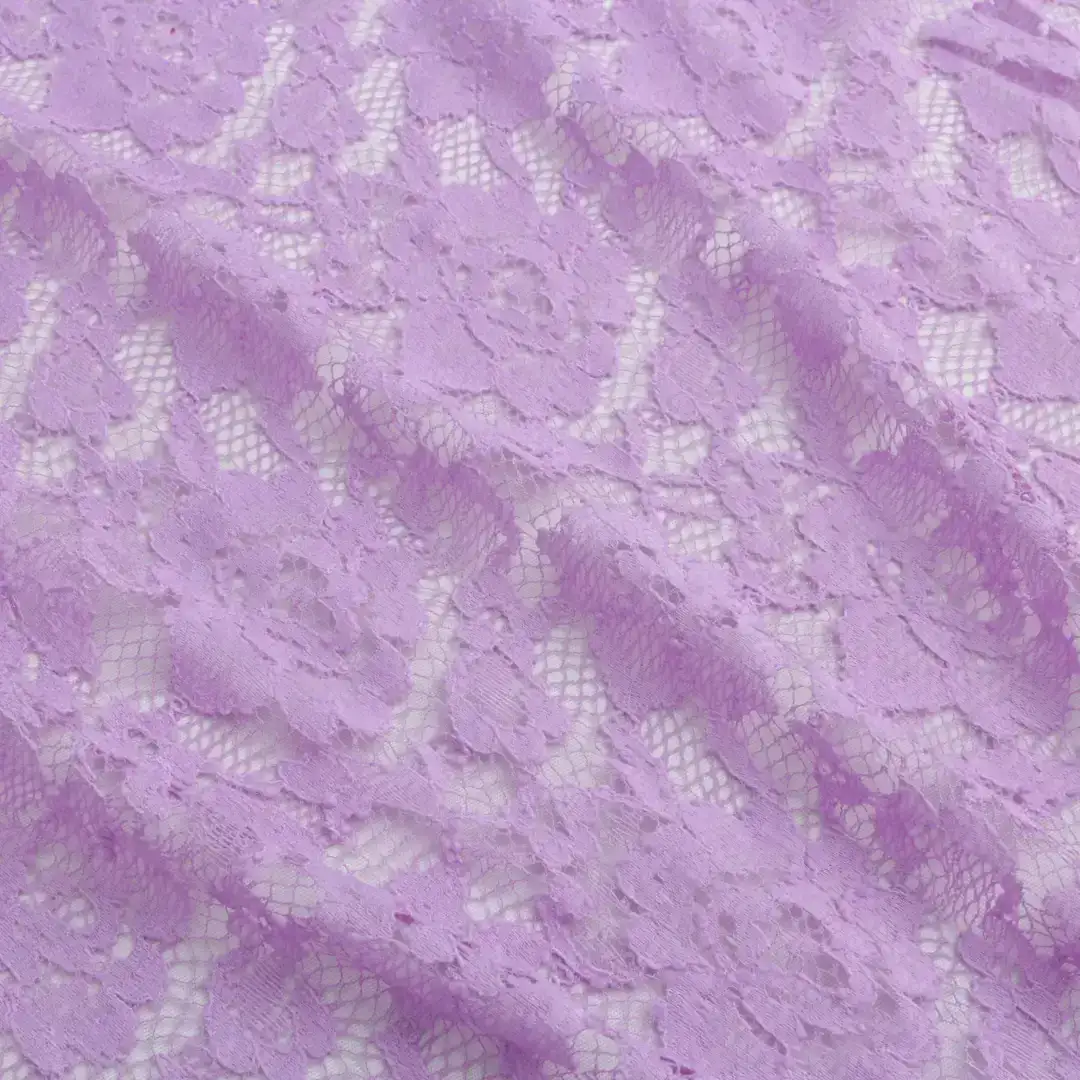 China Fabric for Lingerie,Blouse,Dress Lace Knit Fabric Poly Spandex Light Purple color buy from China wholesaler bulk order at wholesale price free worldwide shipping Alibaba