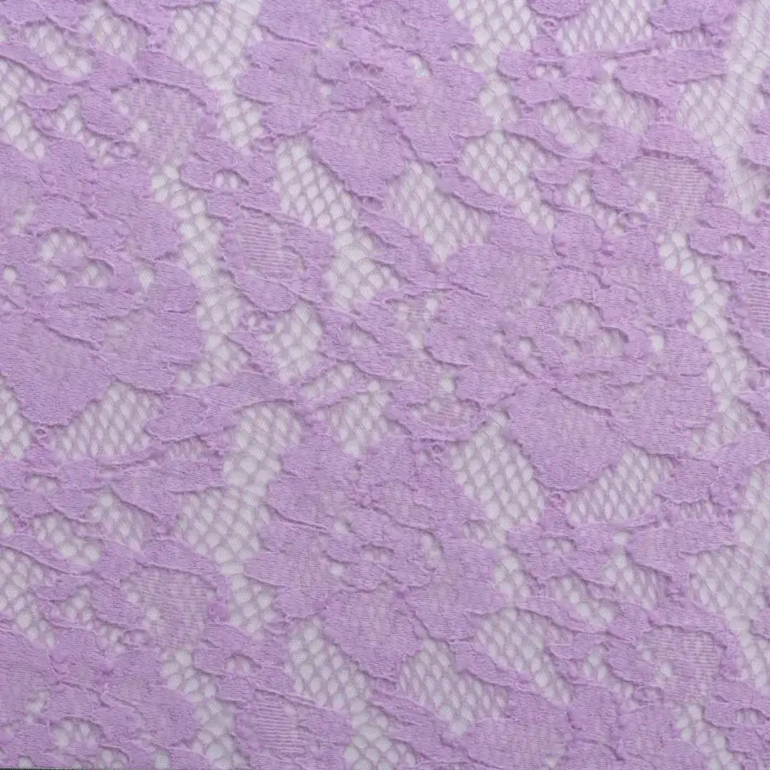 China Fabric for Lingerie,Blouse,Dress Lace Knit Fabric Poly Spandex Light Purple color buy from China wholesaler bulk order at wholesale price free worldwide shipping Alibaba