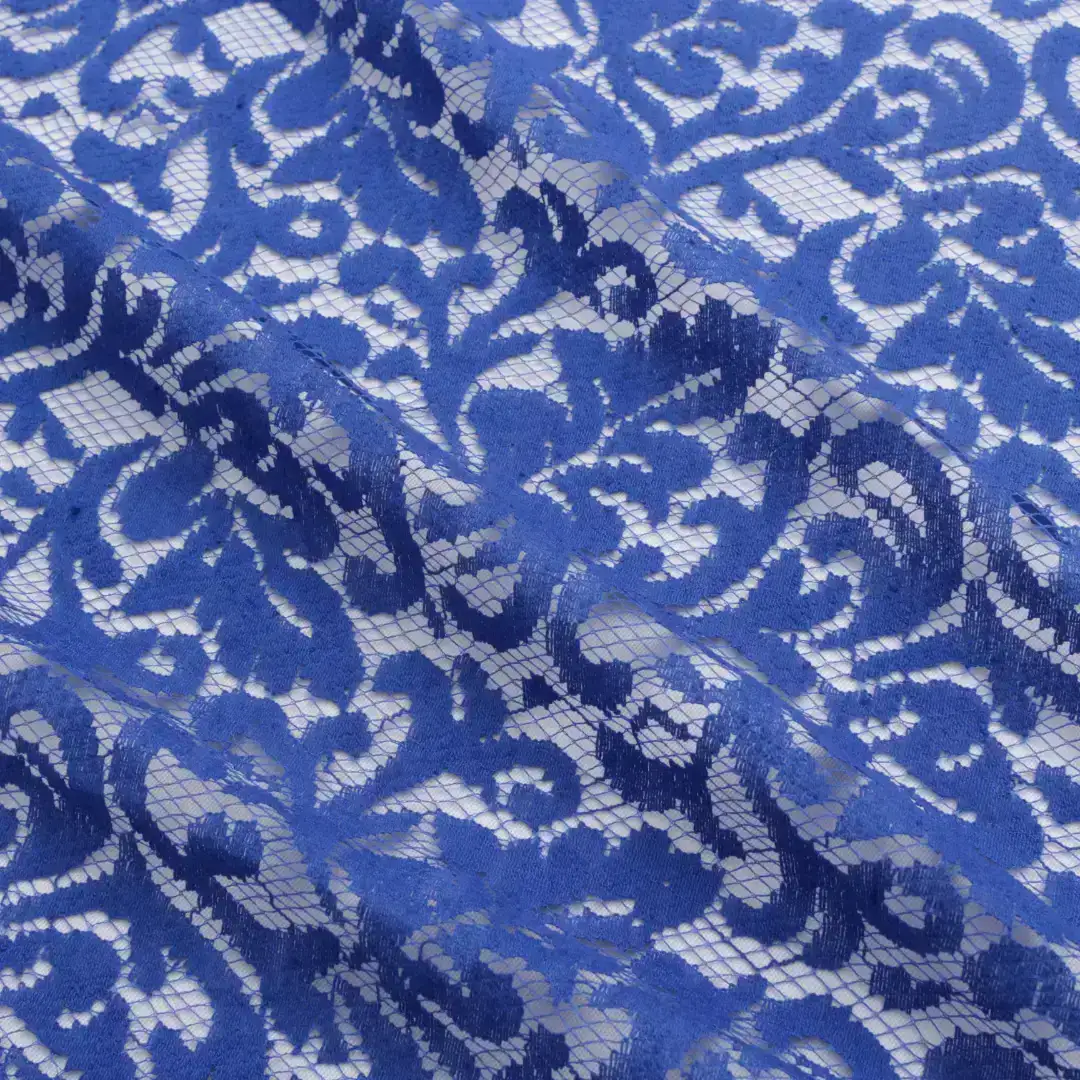 China Fabric for Blouse,Lingerie Lace Knit Fabric Cotton Nylon Navy Blue color buy from China wholesaler bulk order at wholesale price free worldwide shipping Alibaba