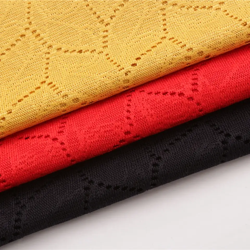 China Fabric for Shirt,Skirt Lace Knit Fabric Poly red color buy from China wholesaler bulk order at wholesale price free worldwide shipping Alibaba