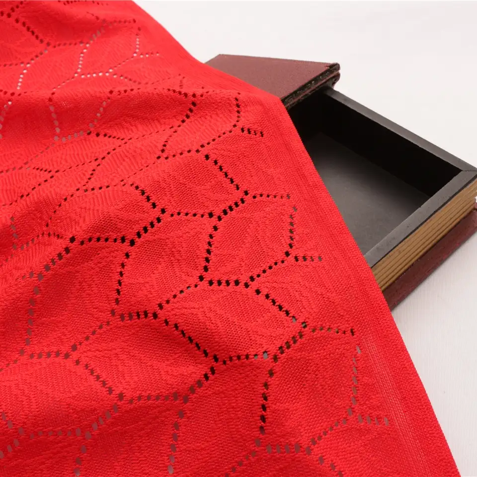 China Fabric for Shirt,Skirt Lace Knit Fabric Poly red color buy from China wholesaler bulk order at wholesale price free worldwide shipping Alibaba