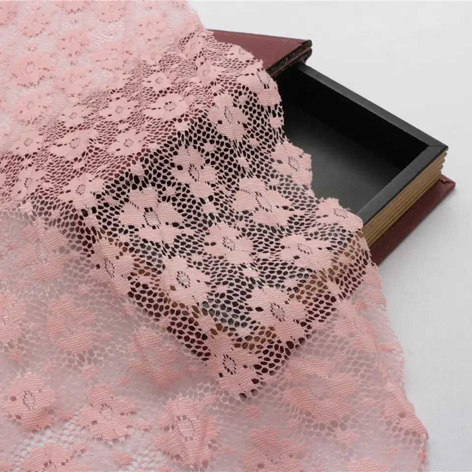 China Fabric for Skirt Lace Knit Fabric Poly pink color buy from China wholesaler bulk order at wholesale price free worldwide shipping Alibaba