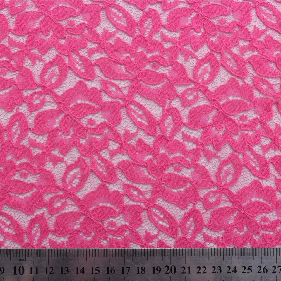 China Fabric for Skirt Lace Knit Fabric Cotton Nylon hot pink color buy from China wholesaler bulk order at wholesale price free worldwide shipping Alibaba