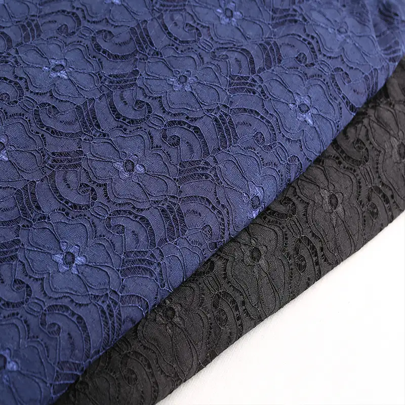 China Fabric for Skirt Lace Knit Fabric Nylon Spandex DarkSlateBlue color buy from China wholesaler bulk order at wholesale price free worldwide shipping Alibaba