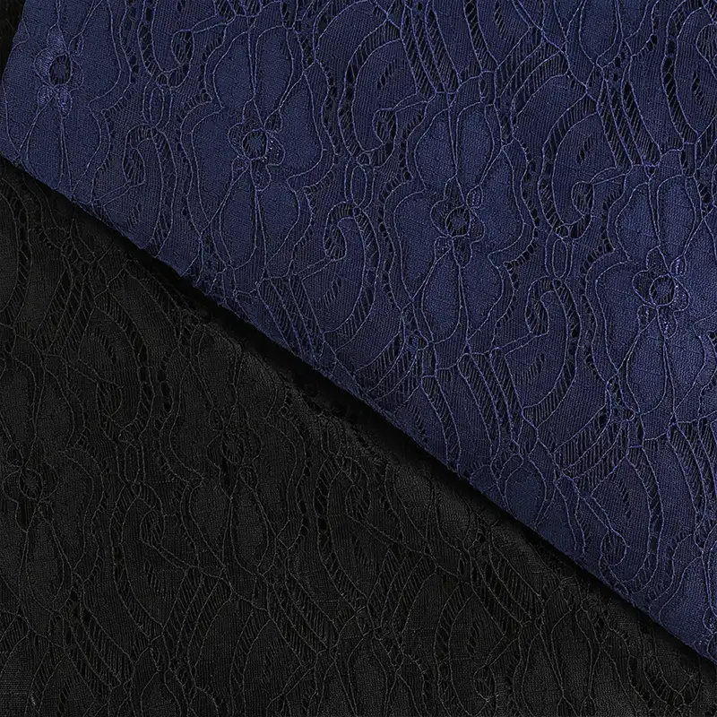 China Fabric for Skirt Lace Knit Fabric Nylon Spandex DarkSlateBlue color buy from China wholesaler bulk order at wholesale price free worldwide shipping Alibaba