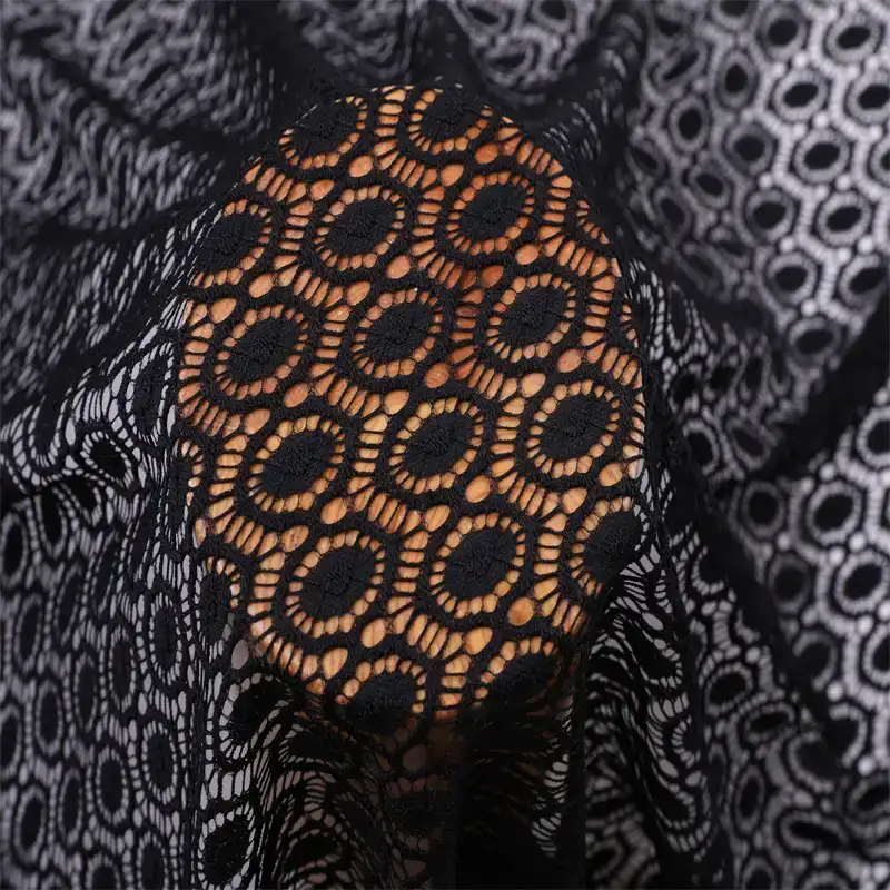 China Fabric for Shirt,Skirt Lace Knit Fabric Spandex Nylon black color buy from China wholesaler bulk order at wholesale price free worldwide shipping Alibaba