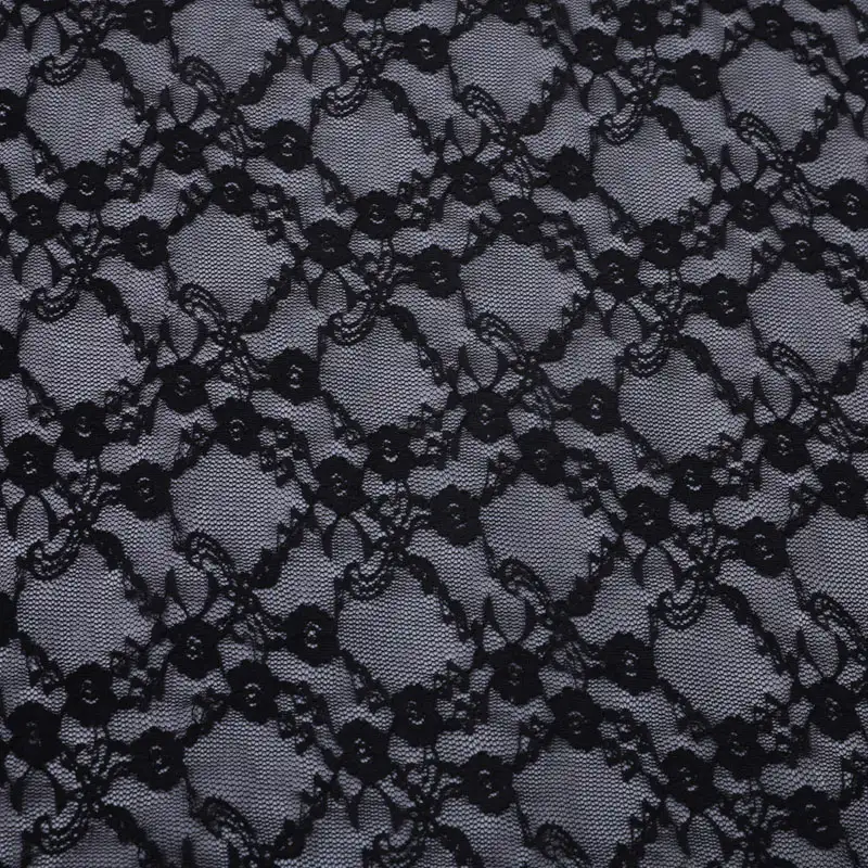 China Fabric for Skirt Lace Knit Fabric Nylon Spandex Black color buy from China wholesaler bulk order at wholesale price free worldwide shipping Alibaba