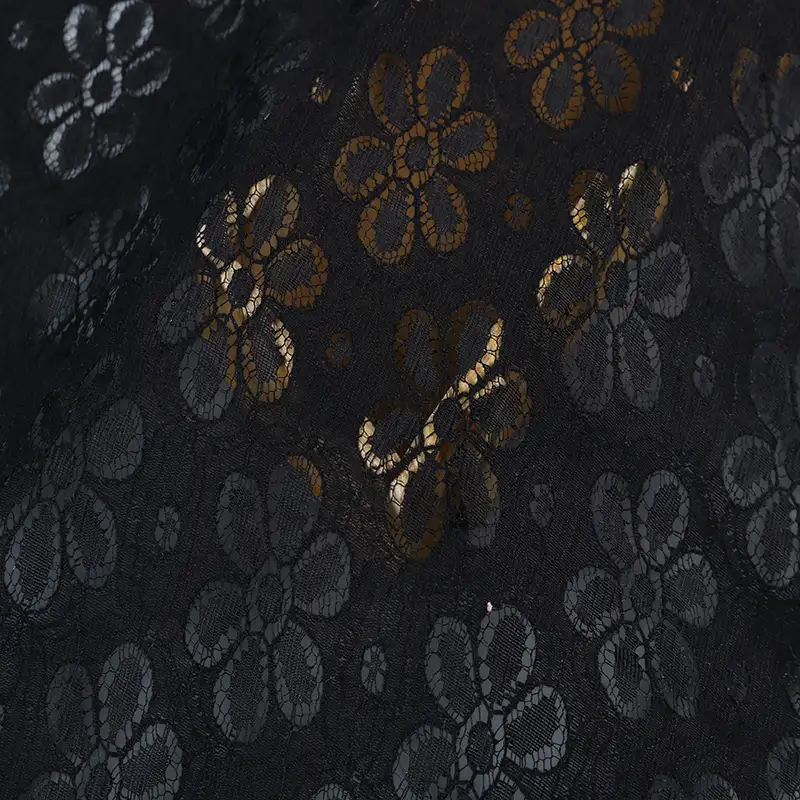 China Fabric for Shirt,Skirt Lace Knit Fabric Nylon Poly Black color buy from China wholesaler bulk order at wholesale price free worldwide shipping Alibaba