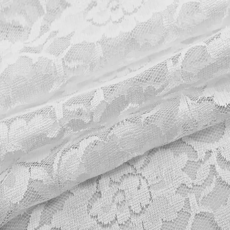 China Fabric for Shirt,T-Shirt,Skirt Lace Knit Fabric Nylon Spandex White color buy from China wholesaler bulk order at wholesale price free worldwide shipping Alibaba