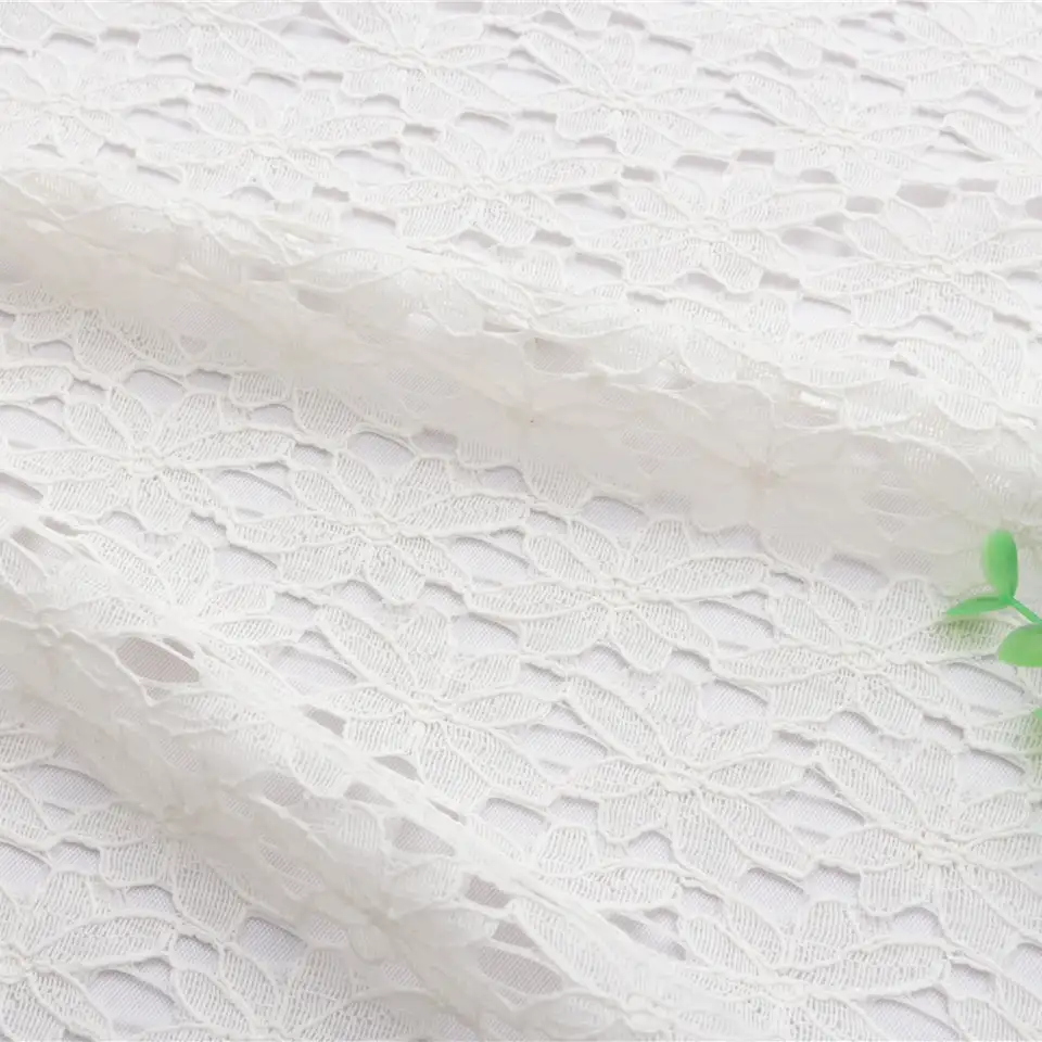 China Fabric for Shirt,Skirt Lace Knit Fabric Cotton Nylon White color buy from China wholesaler bulk order at wholesale price free worldwide shipping Alibaba