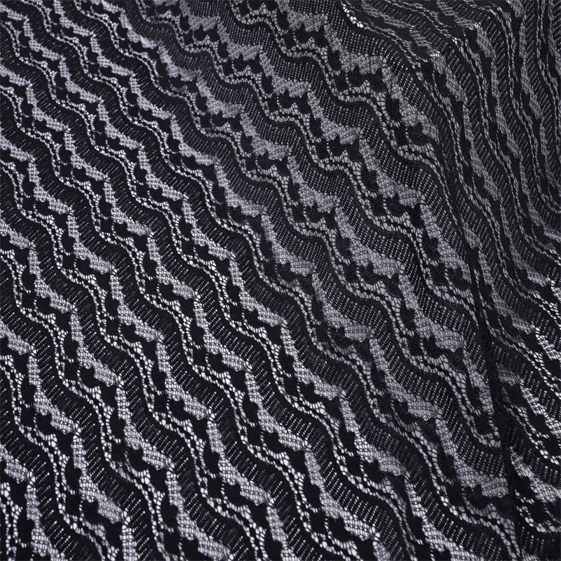 China Fabric for Shirt,Skirt Lace Knit Fabric Nylon Spandex Black color buy from China wholesaler bulk order at wholesale price free worldwide shipping Alibaba