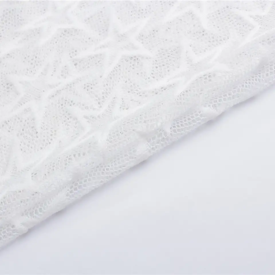 China Fabric for Shirt,Skirt Lace Knit Fabric Nylon Spandex White color buy from China wholesaler bulk order at wholesale price free worldwide shipping Alibaba