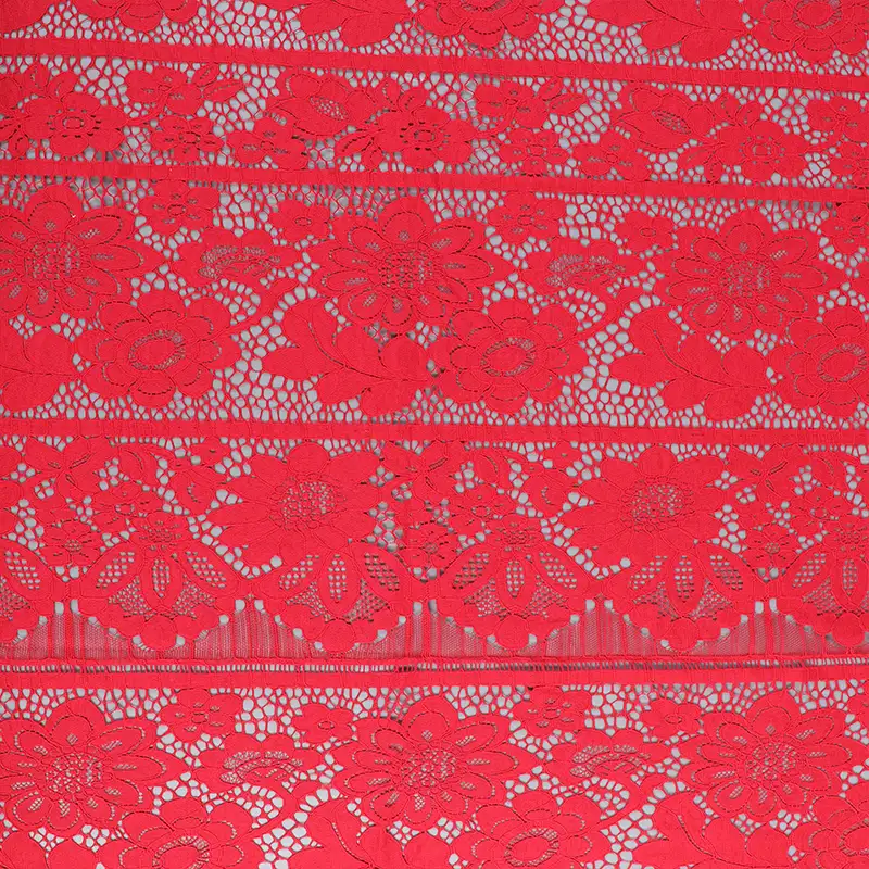 China Fabric for Shirt,Skirt Lace Knit Fabric Cotton Nylon Red color buy from China wholesaler bulk order at wholesale price free worldwide shipping Alibaba