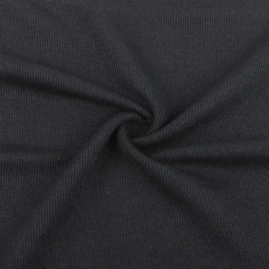 China Fabric for T-Shirt Rib Knit Fabric Rayon Polyester Elastane black color buy from China wholesaler bulk order at wholesale price free worldwide shipping Alibaba