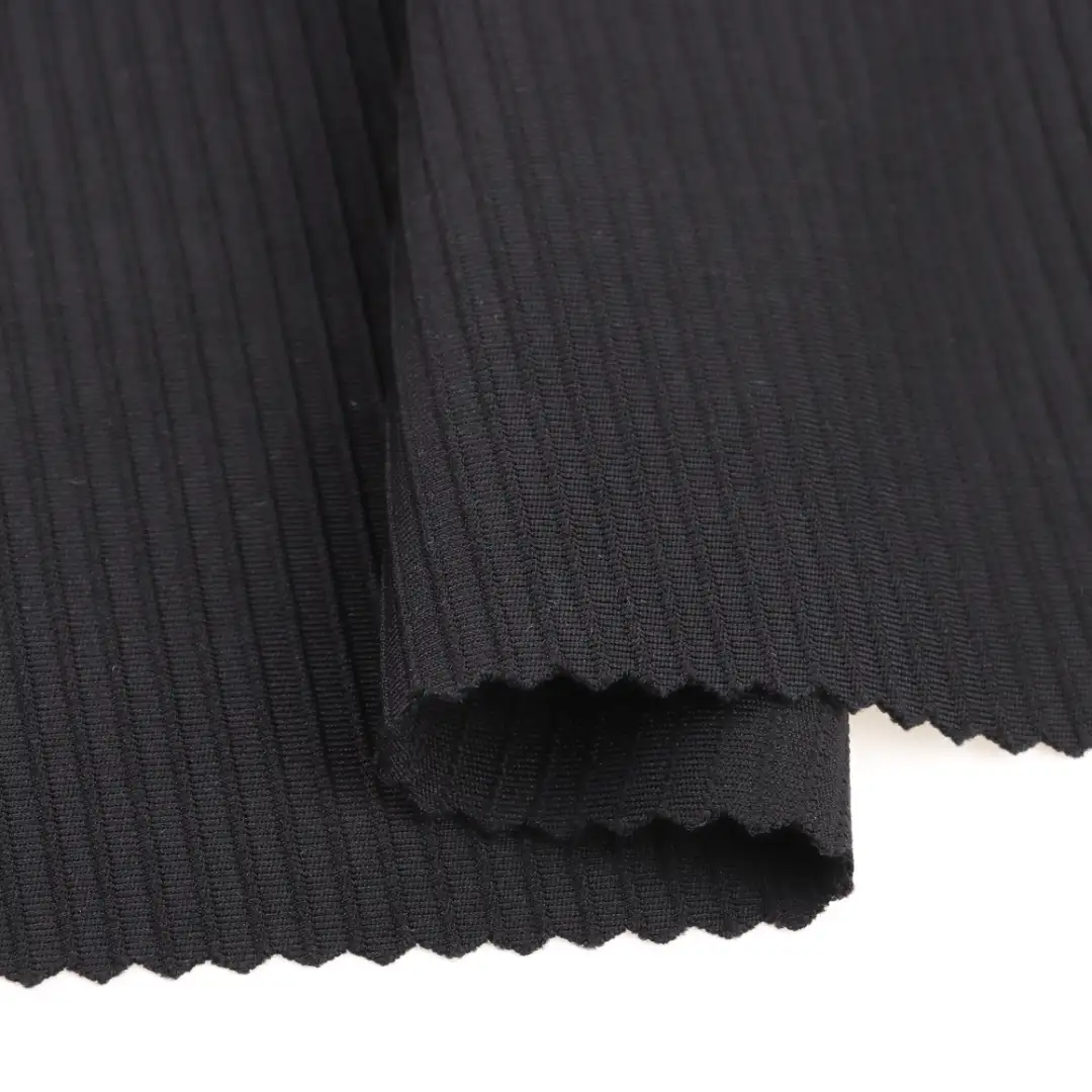 China Fabric for Jackets,T-Shirt Weft Jacquard Knit Fabric Polyester Elastane black color buy from China wholesaler bulk order at wholesale price free worldwide shipping Alibaba