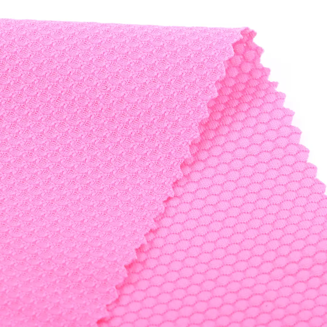 China Fabric for Blouse Weft Jacquard Knit Fabric Nylon Elastane pink color buy from China wholesaler bulk order at wholesale price free worldwide shipping Alibaba