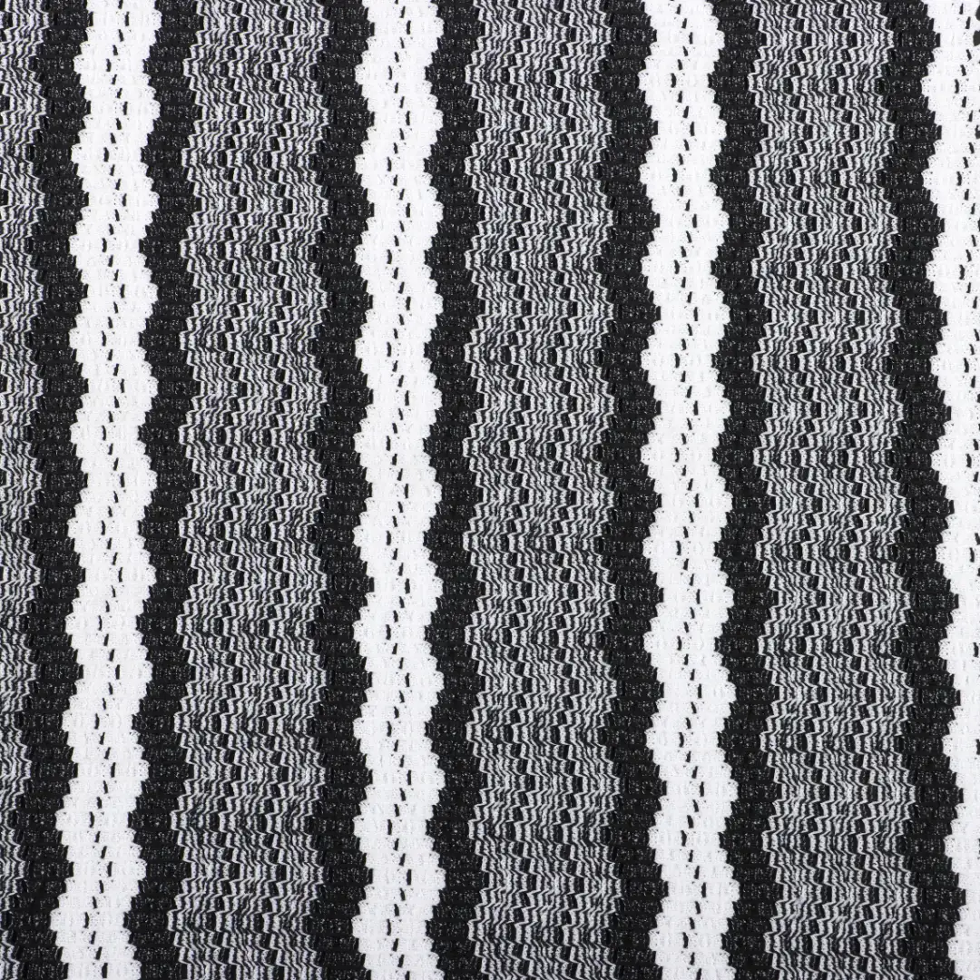 China Fabric for Blazer Lace Knit Fabric Polyester Elastane black /white color buy from China wholesaler bulk order at wholesale price free worldwide shipping Alibaba