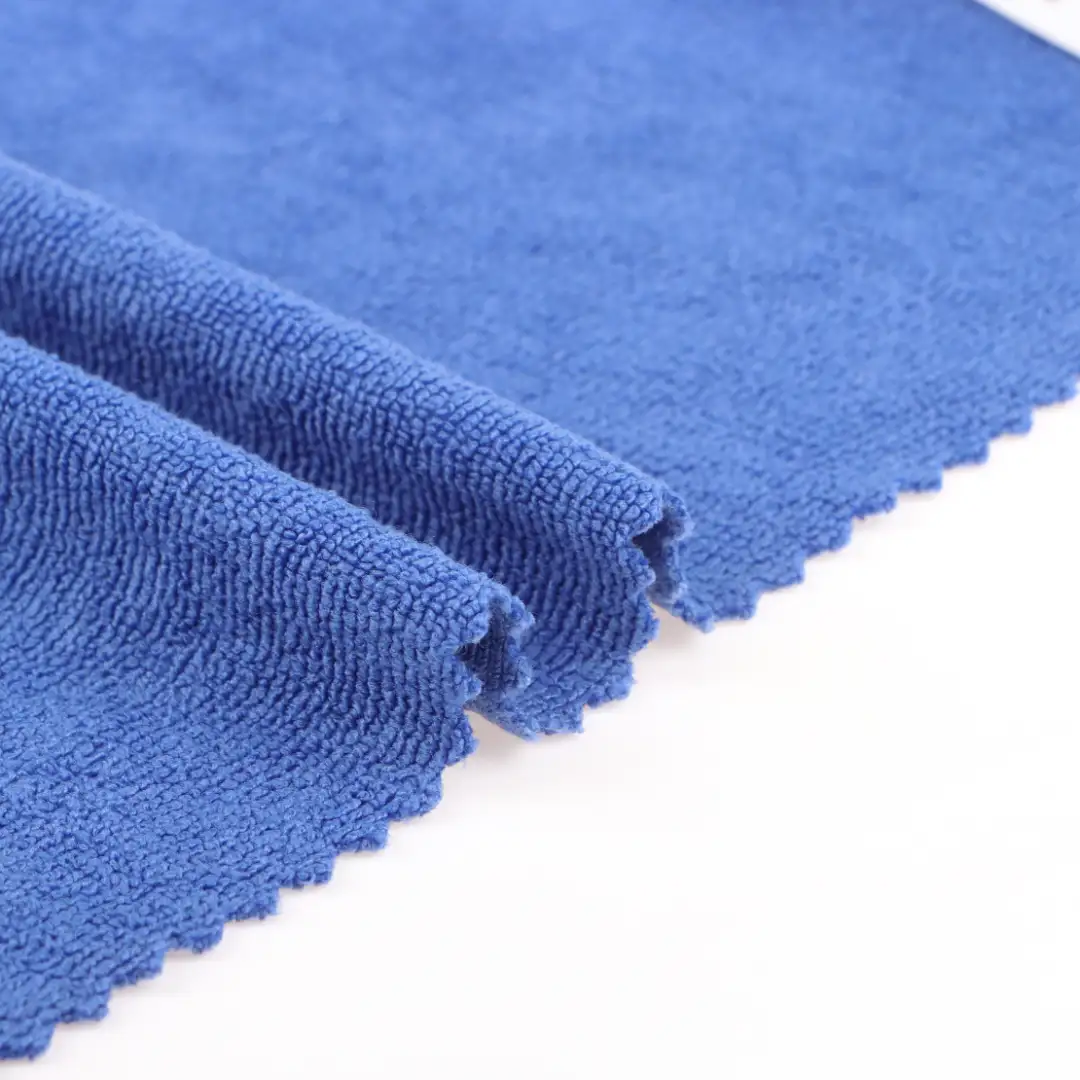 China Fabric for Hoodie,Hoodie  (Sweater) Towel Fabric Knit Fabric Polyester BLUE color buy from China wholesaler bulk order at wholesale price free worldwide shipping Alibaba