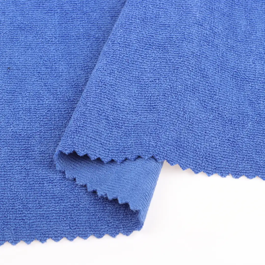 China Fabric for Hoodie,Hoodie  (Sweater) Towel Fabric Knit Fabric Polyester BLUE color buy from China wholesaler bulk order at wholesale price free worldwide shipping Alibaba