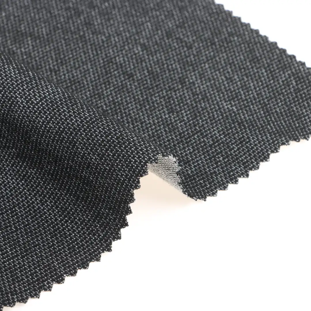 China Fabric for Jackets Weft Jacquard Knit Fabric Polyester Viscose Spandex BLACK color buy from China wholesaler bulk order at wholesale price free worldwide shipping Alibaba