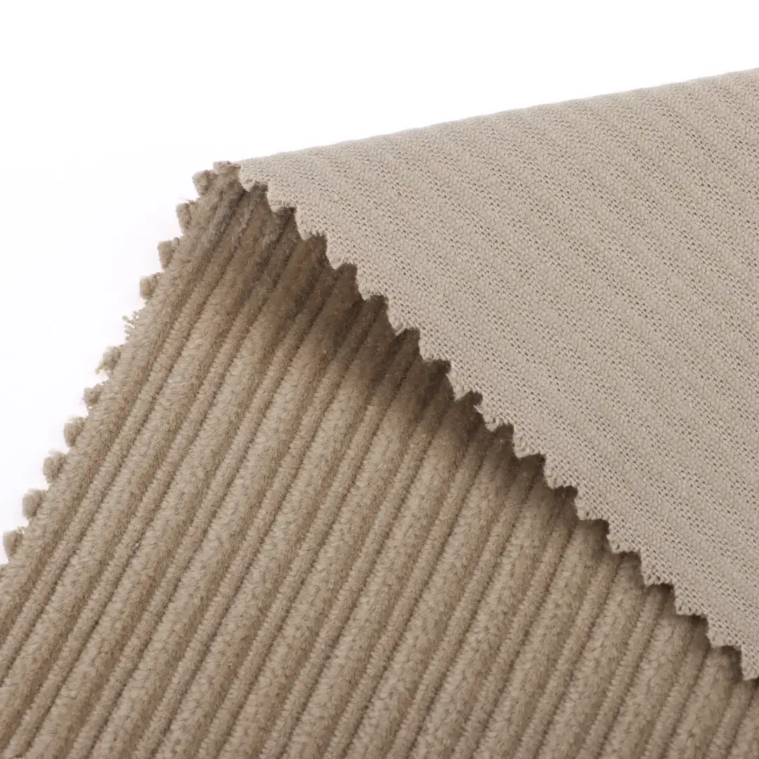 China Fabric for Jackets Weft Corduroy Knit Fabric Cotton Spandex COFFEE color buy from China wholesaler bulk order at wholesale price free worldwide shipping Alibaba