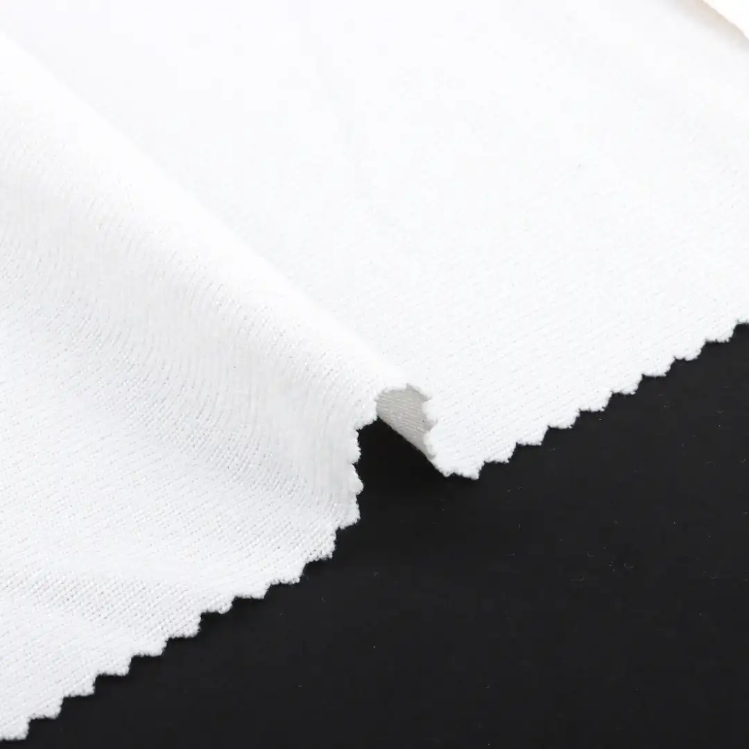 China Fabric for T-Shirt,Dresses (Cardigan Open) (Sweater) Hacci Knit Fabric Polyester Spandex WHITE color buy from China wholesaler bulk order at wholesale price free worldwide shipping Alibaba