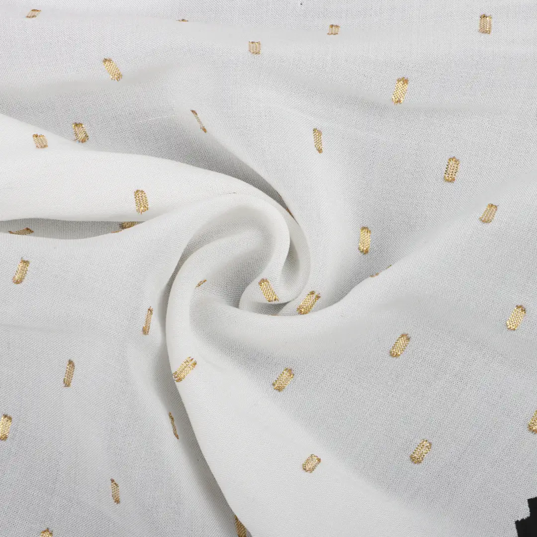 China Fabric for Shirt,Skirt Rayon Cut Flower Natural Woven Fabric Rayon Metal WHITE color buy from China wholesaler bulk order at wholesale price free worldwide shipping Alibaba