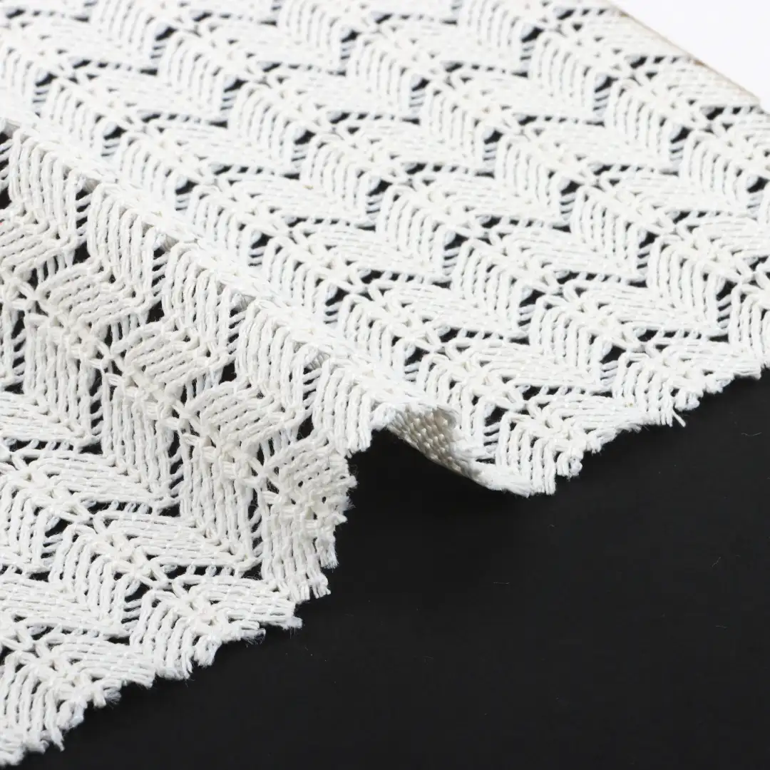 China Fabric for Skirt Lace Knit Fabric Cotton Polyester Milky white color buy from China wholesaler bulk order at wholesale price free worldwide shipping Alibaba