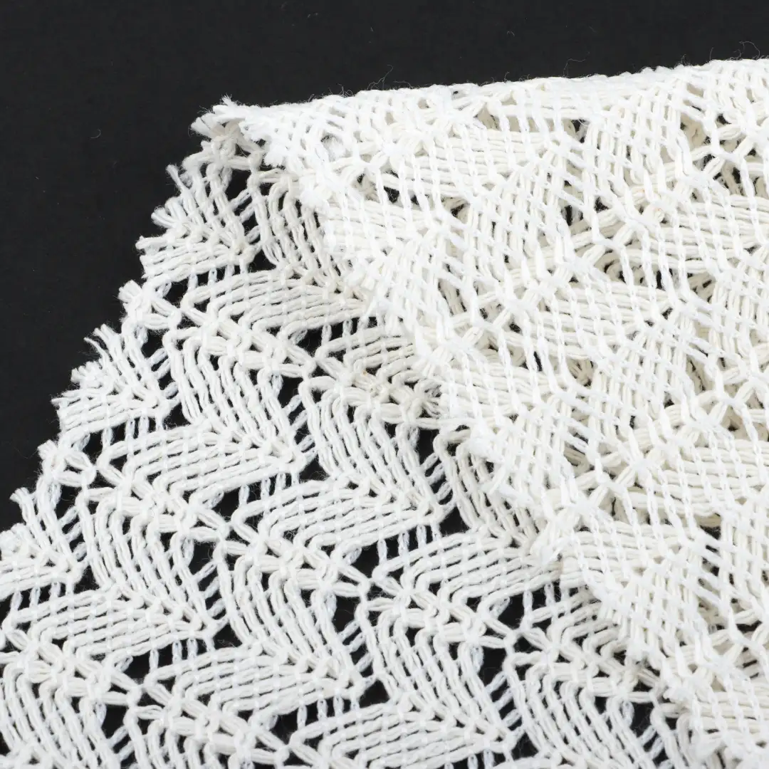 China Fabric for Skirt Lace Knit Fabric Cotton Polyester Milky white color buy from China wholesaler bulk order at wholesale price free worldwide shipping Alibaba