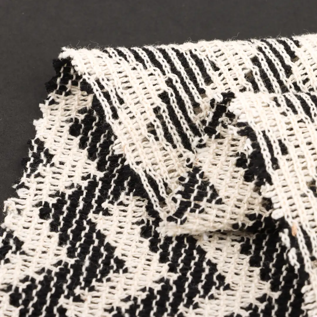 China Fabric for Skirt Lace Knit Fabric Cotton Milky white and black color buy from China wholesaler bulk order at wholesale price free worldwide shipping Alibaba